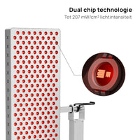 Close-up van een dual chip led van de Liroma Elite Gen5 roodlichtlamp